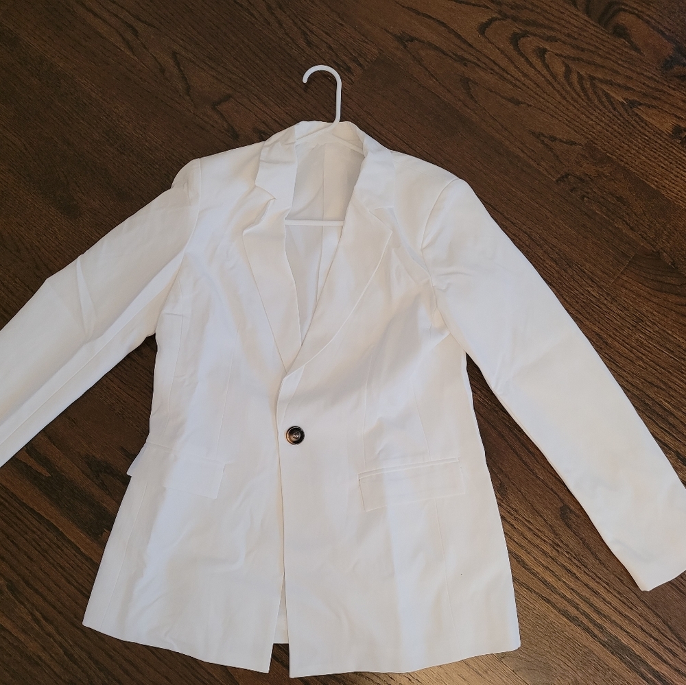 White Long Blazer